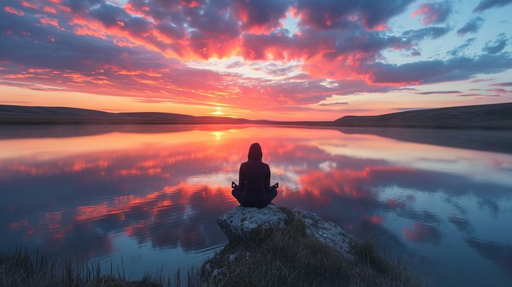 Méditation coucher de soleil